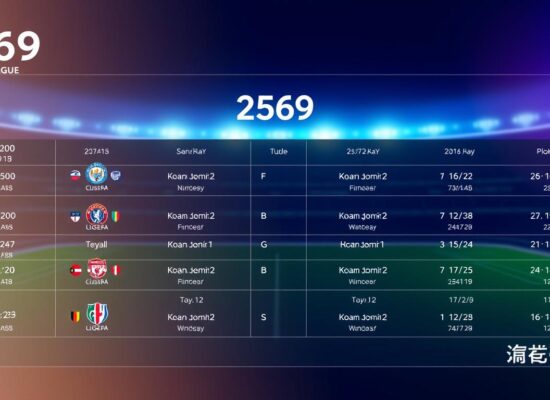 ตารางแข่งทีมพรีเมียร์ลีก